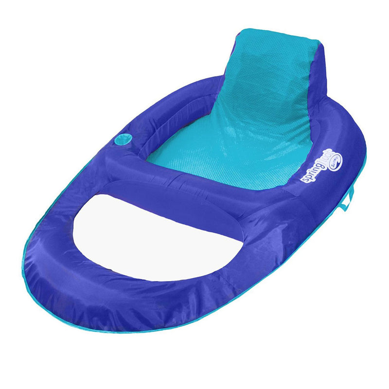 SwimWays Spring Float Recliner XL Inflatable Swimming Pool Float Lounger, Blue