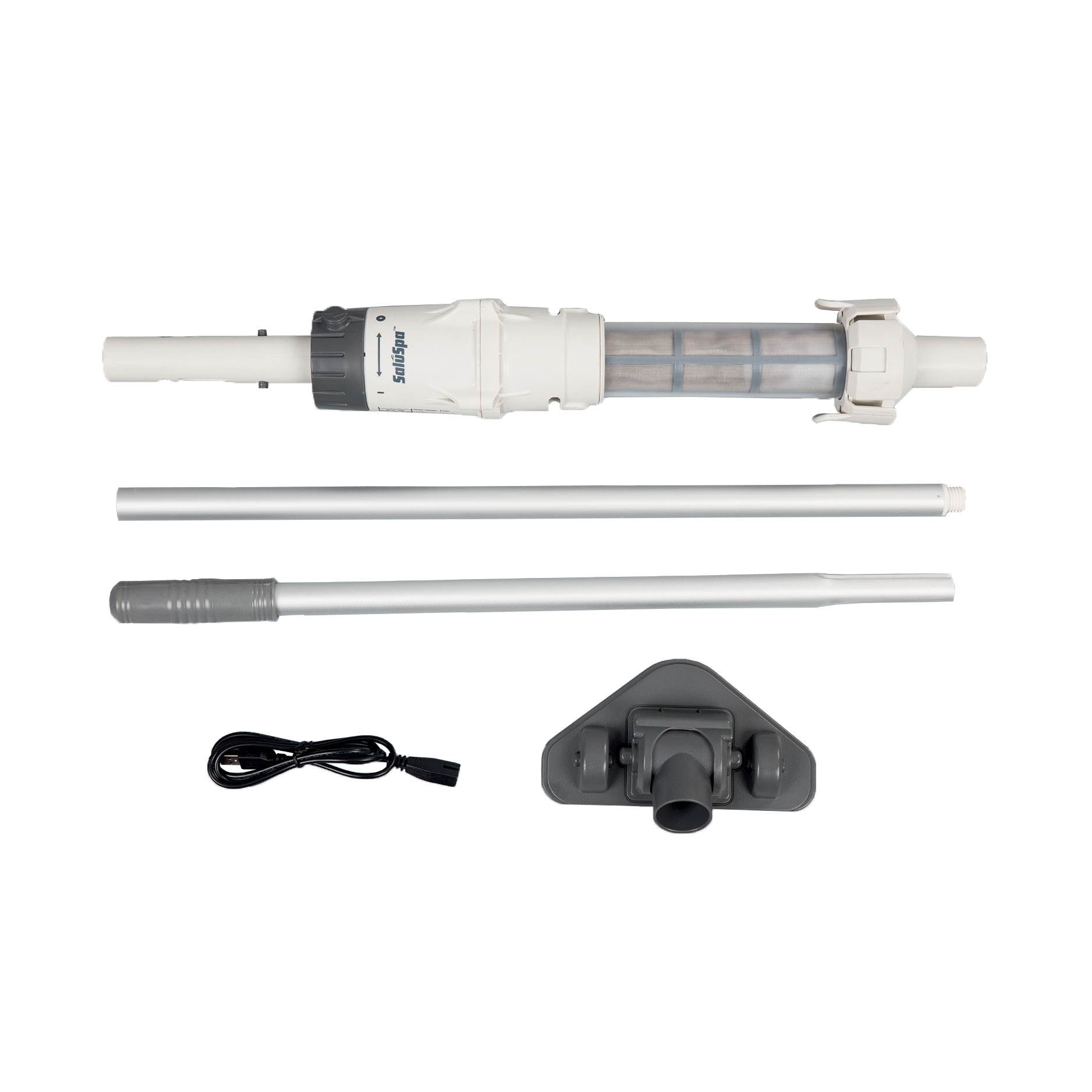 Lay-Z-Spa 5 Ft. Rechargeable Underwater Pool Pond Vacuum w/ Pivoting Head, White