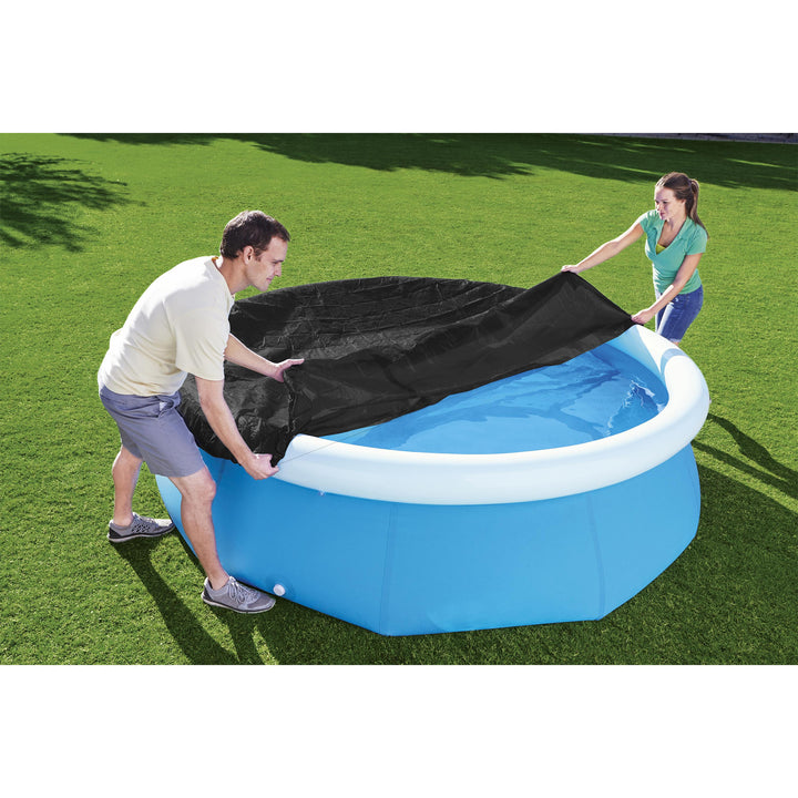 Bestway Round PVC 8 Foot Pool Cover for Above Ground Pro Frame Pools (Open Box) - VMInnovations