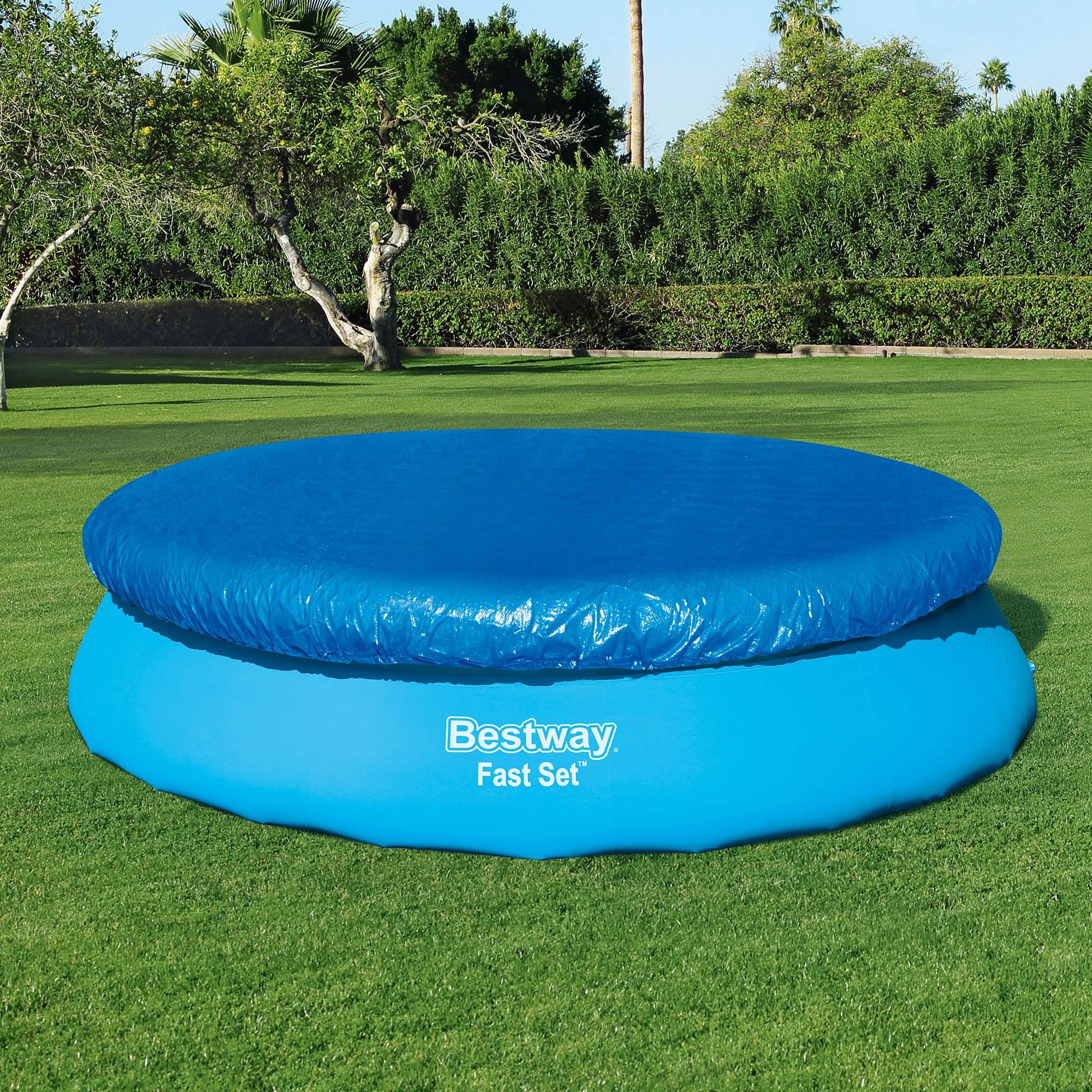 Bestway Flowclear Fast Set 12 Foot Round PVC Pool Debris Cover (Cover Only)