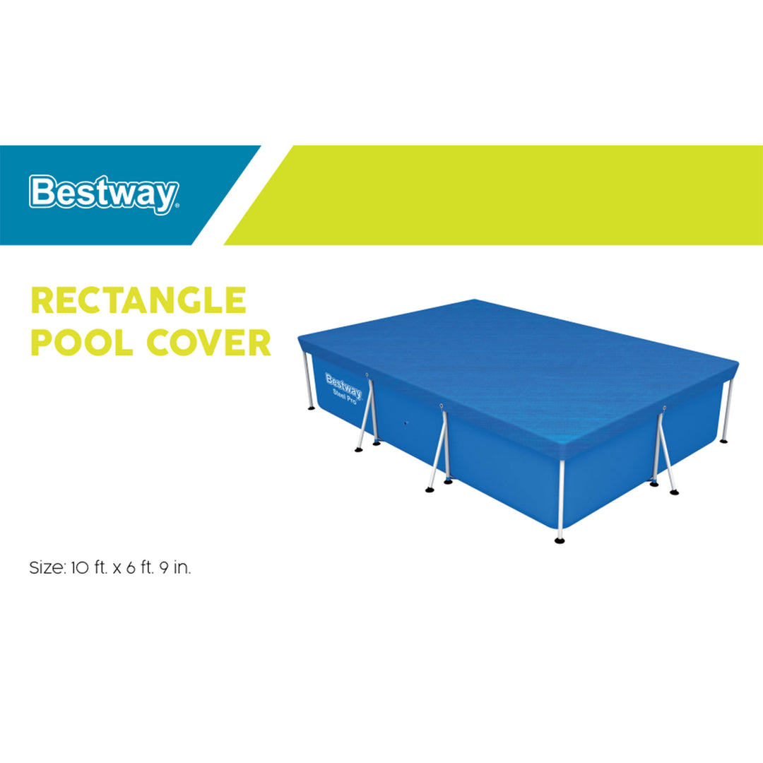Bestway Flowclear Rectangular Above Ground Pool Cover, (Cover Only), 2 Pack