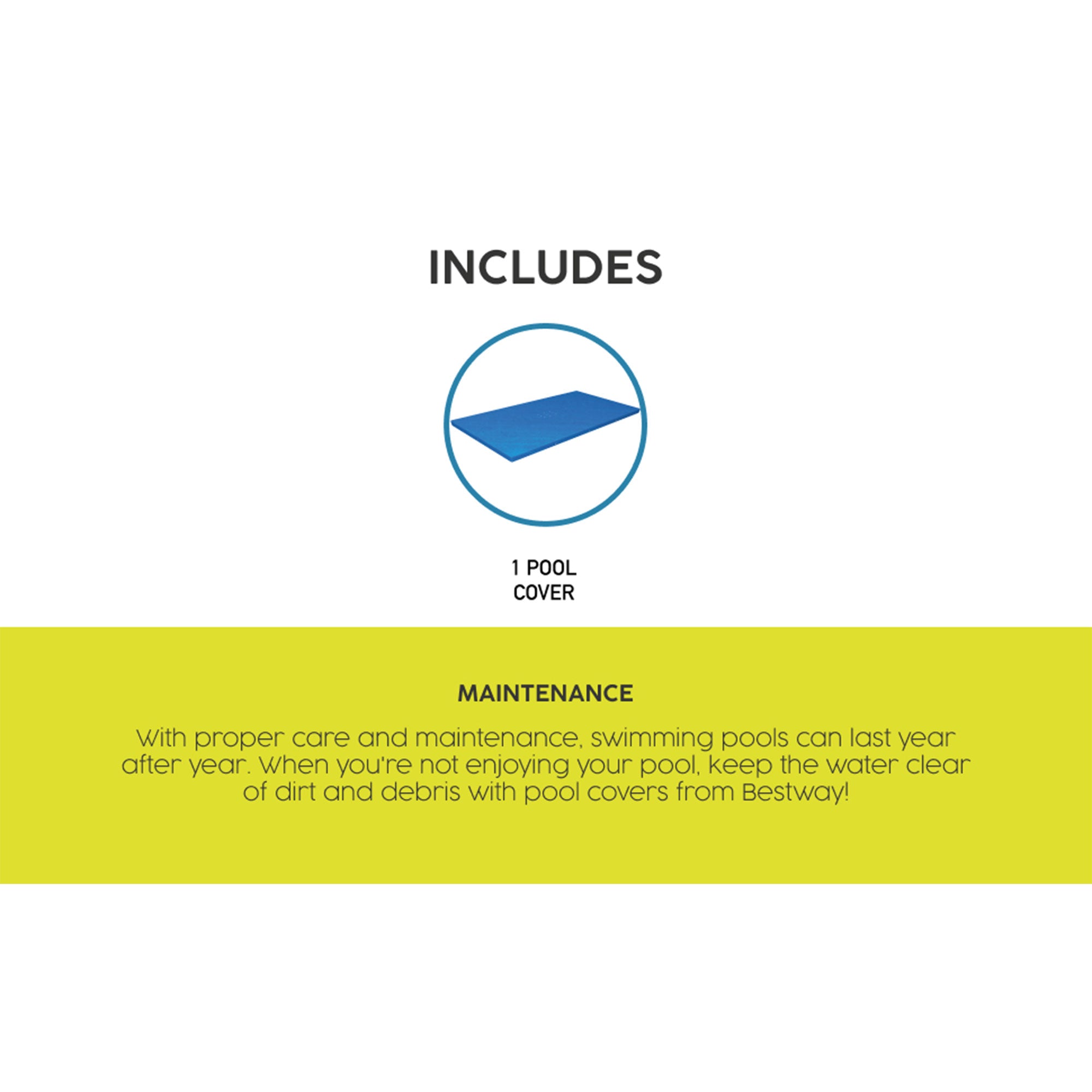 Bestway 157 x 83 Inch Above Ground Pool Tarp Cover for Steel Pro Pool (Open Box) - VMInnovations