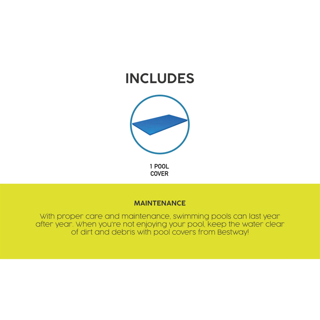 Bestway Flowclear Rectangular Above Ground Pool Cover, (Cover Only), 2 Pack