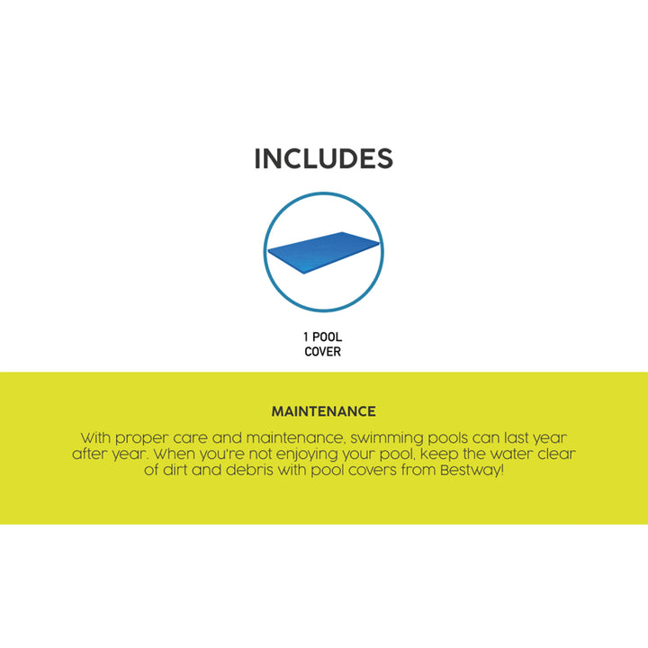 Bestway Flowclear Rectangular Above Ground Pool Cover, (Cover Only), 2 Pack