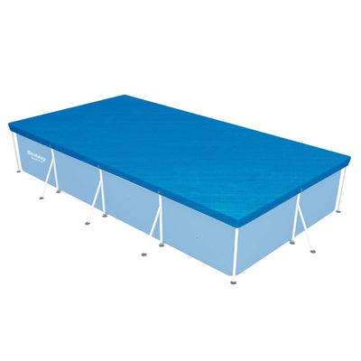 Bestway 58107 Flowclear Pro Rectangular Above Ground Swimming Pool Cover, Blue (For Parts)