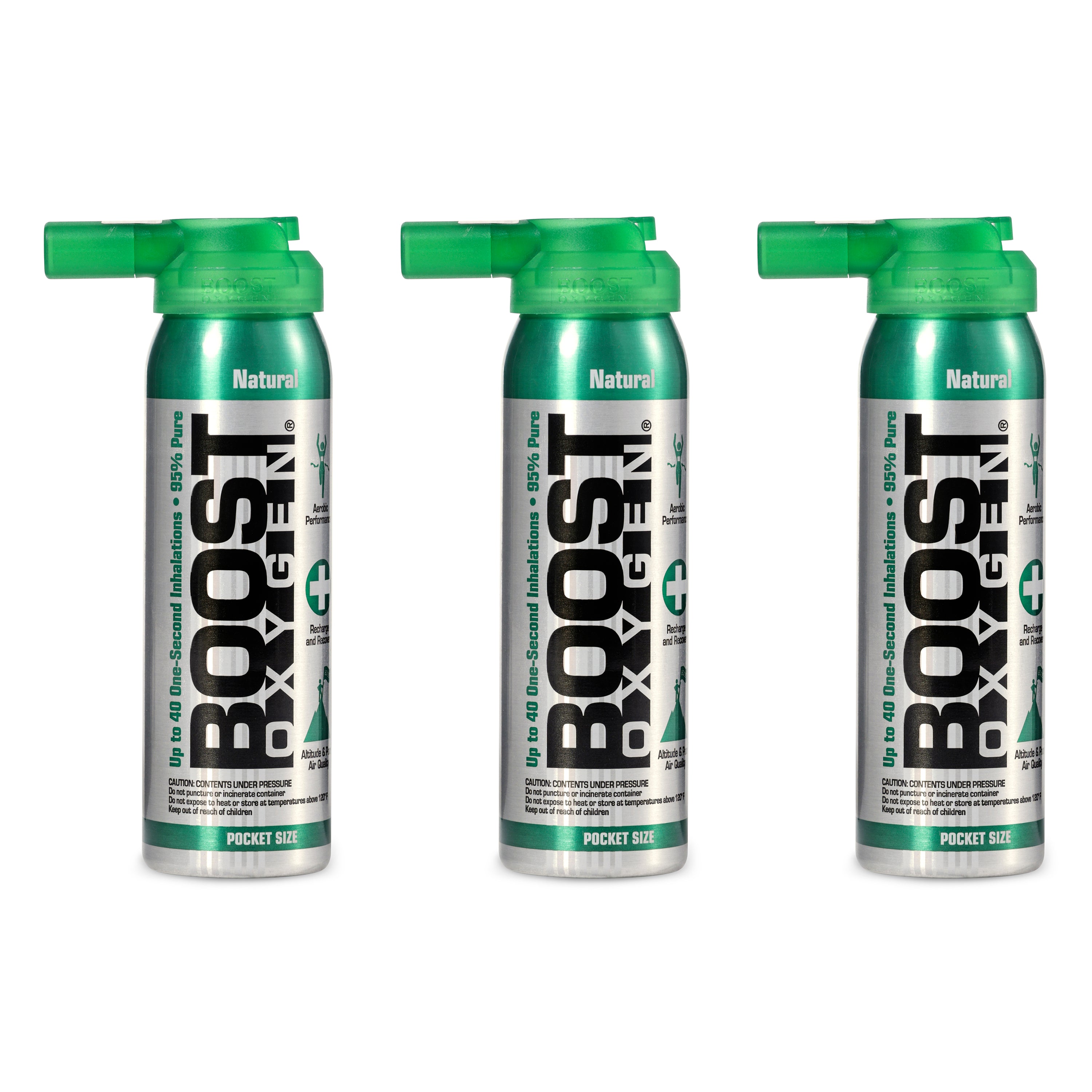 Boost Oxygen Canned 2-Liter Natural Inhaler Canister Bottle, Flavorless (3 Pack)