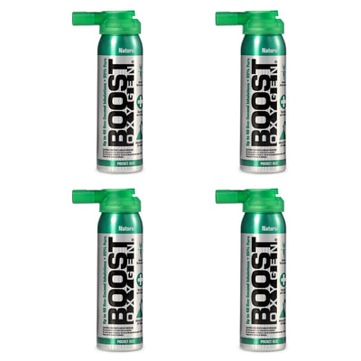 Boost Oxygen Canned 2 Liter Natural Inhaler Canister Bottle, Flavorless (4 Pack)