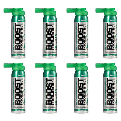 Boost Oxygen Canned 2-Liter Natural Inhaler Canister Bottle, Flavorless (8 Pack) - VMInnovations
