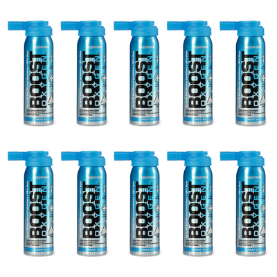 Boost Oxygen Canned 2 Liter Portable Pocket Size Oxygen, Peppermint (10 Pack)