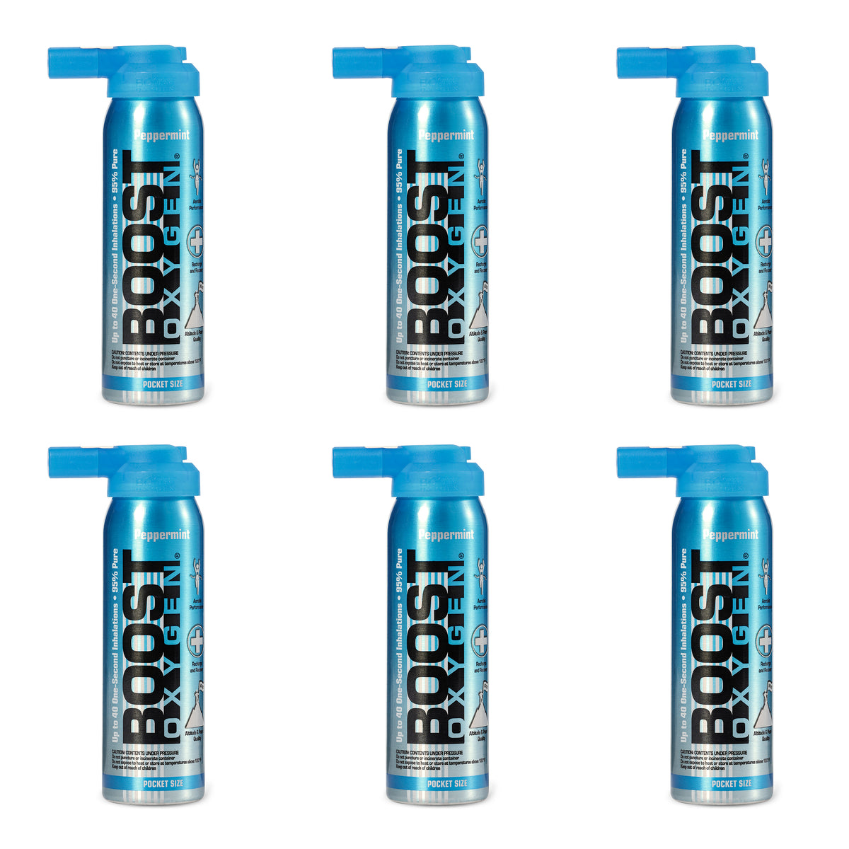 Boost Oxygen Canned 2-Liter Natural Oxygen Canister, Peppermint (6 Pack)