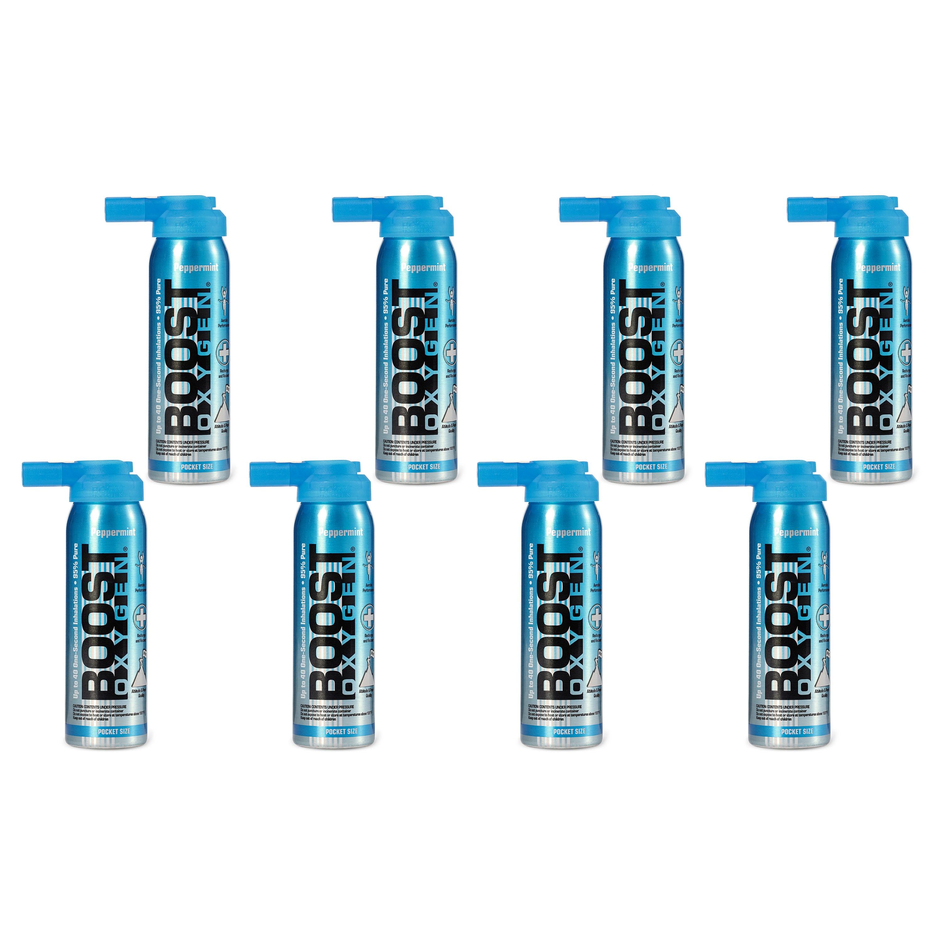 Boost Oxygen Canned 2-Liter Natural Oxygen Canister, Peppermint (8 Pack)