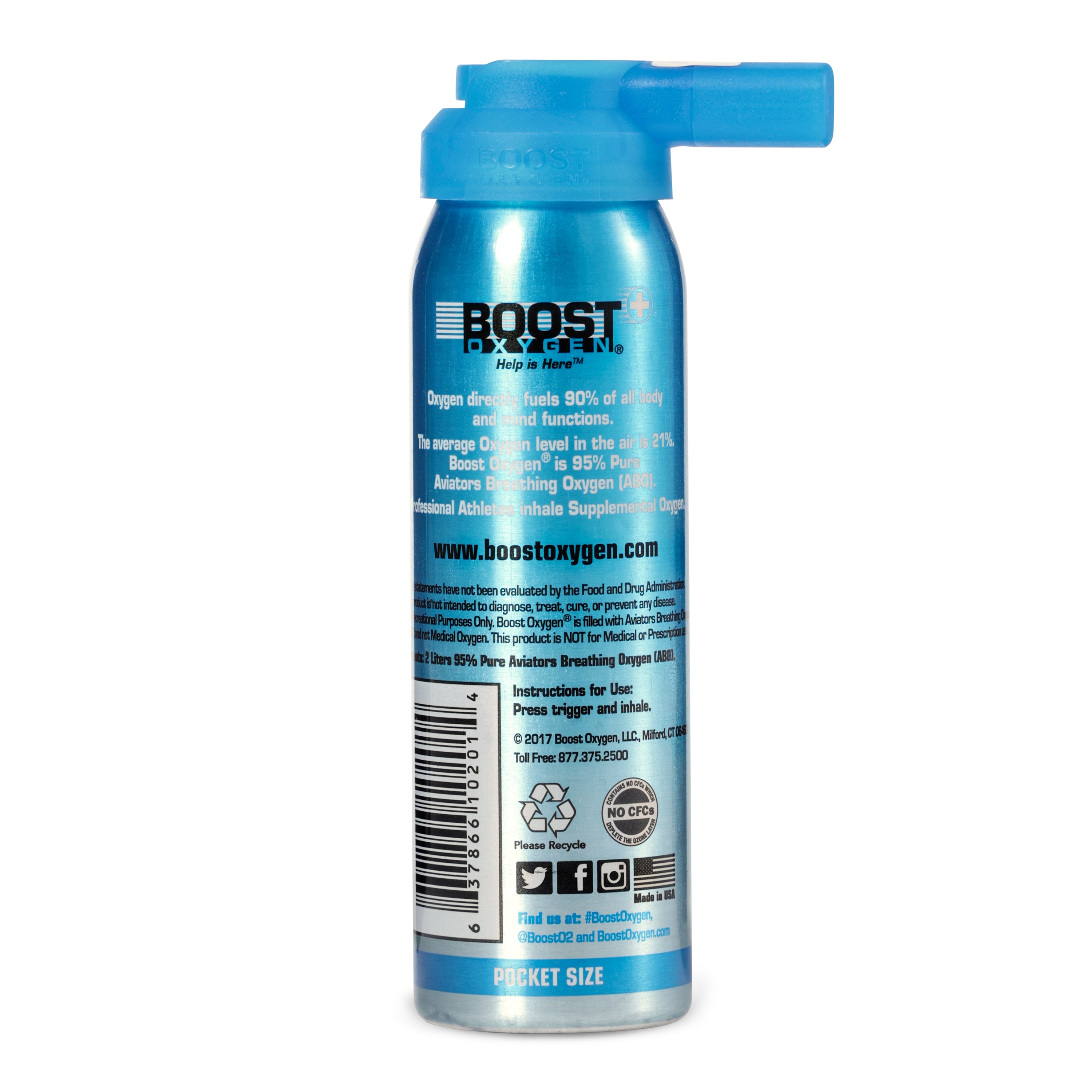 Boost Oxygen 10 & 2 Liter Natural Portable Pure Canned Oxygen Canister (5 Pack) - VMInnovations
