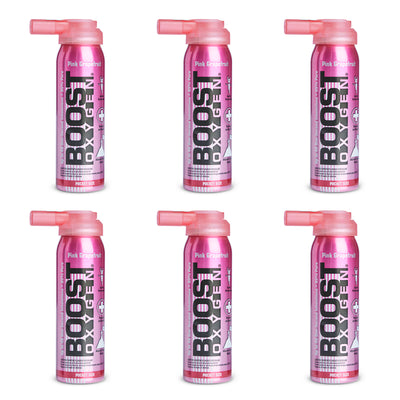 Boost Oxygen Canned 2-Liter Natural Oxygen Canister, Pink Grapefruit (6 Pack)
