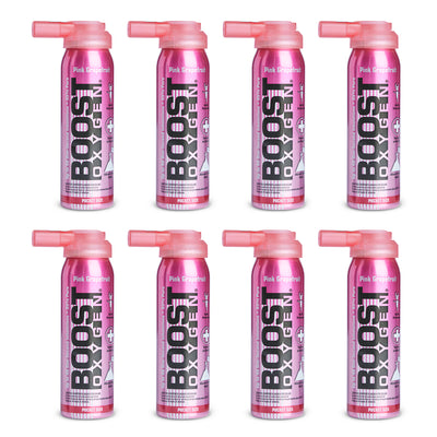 Boost Oxygen Canned 2-Liter Natural Oxygen Canister, Pink Grapefruit (8 Pack)