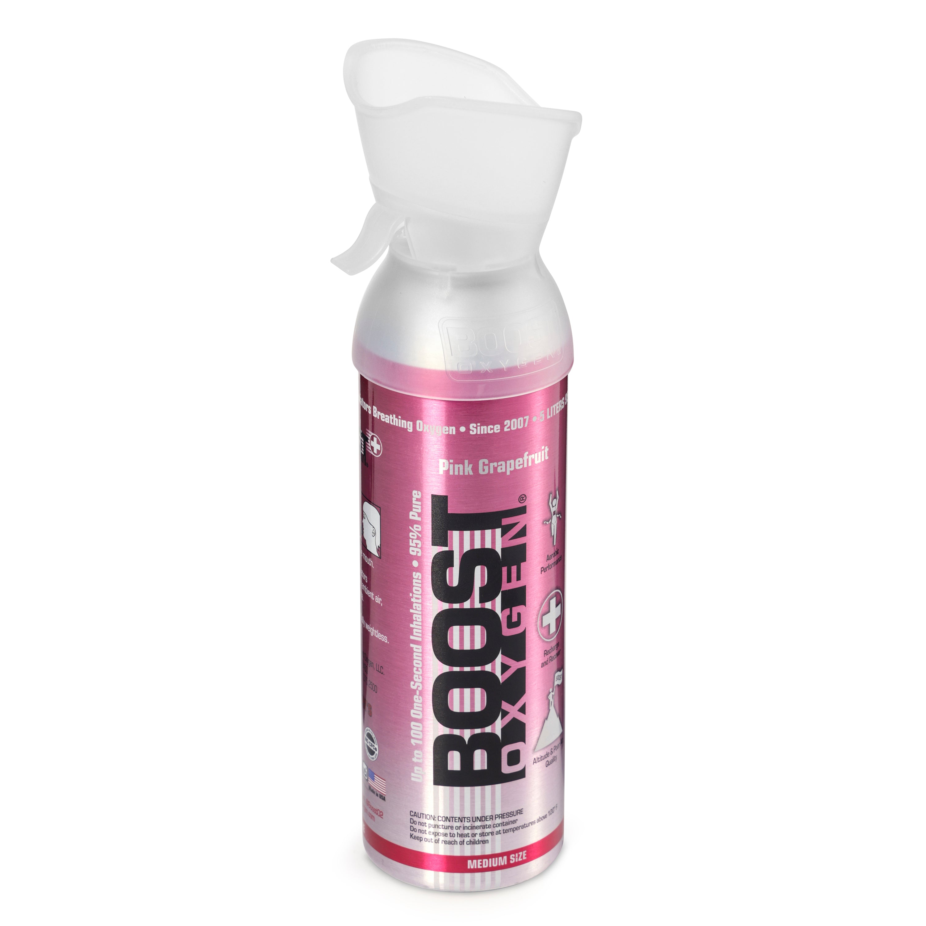 Boost Oxygen Natural 5 Liter Pure Oxygen Canister, Pink Grapefruit (2 Pack) - VMInnovations