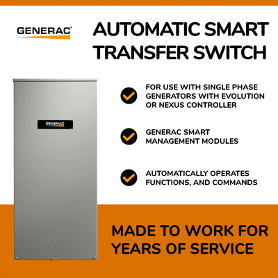 Generac 200 Amp Single Phase Automatic Smart Transfer Switch (Used)
