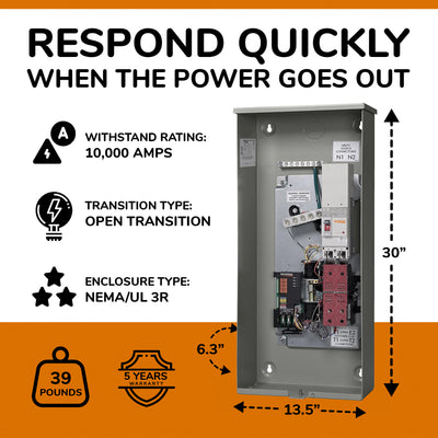 Generac 200 Amp Single Phase Automatic Smart Transfer Switch (Used)