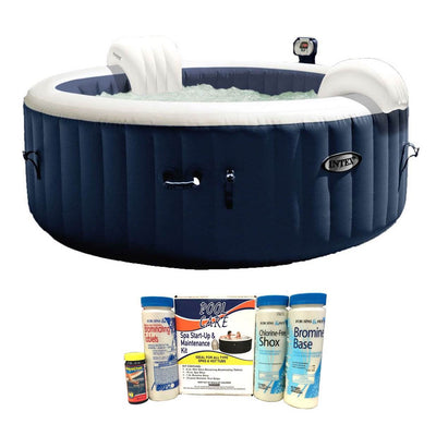 Intex 28405E Pure Spa 4-Person Inflatable Hot Tub w/ Chemical Maintenance Kit