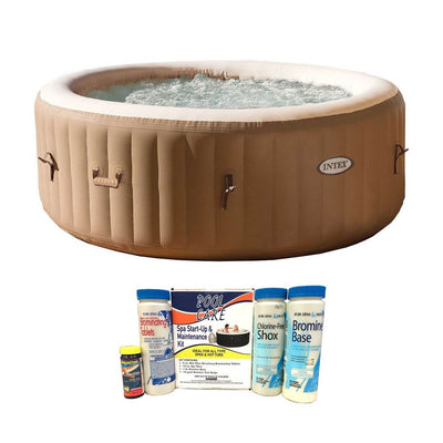 Intex PureSpa 4-Person Bubble Jet Spa Portable Hot Tub & 14888 Maintenance Kit