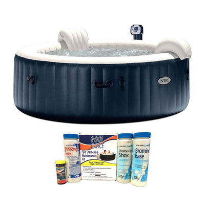 Intex Pure Spa 6 Person Inflatable Hot Tub with 14888 Chemical Maintenance Kit