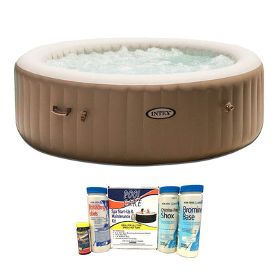 Intex Pure Spa 6-Person Inflatable Portable Bubble Jet Hot Tub with Chemical Kit