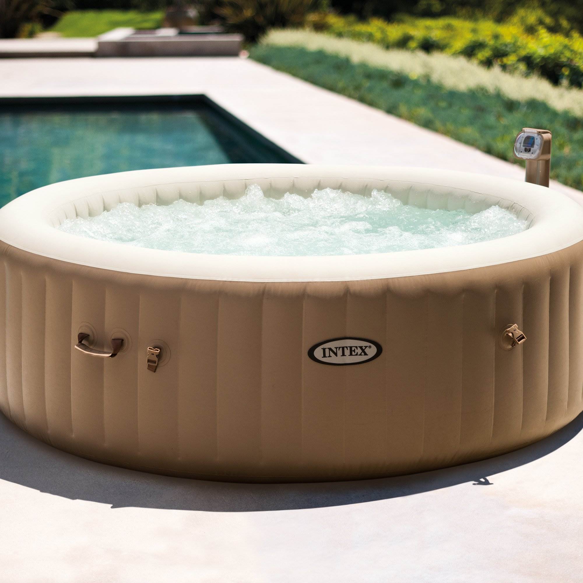 Intex Pure Spa 6-Person Inflatable Portable Bubble Jet Hot Tub with Chemical Kit