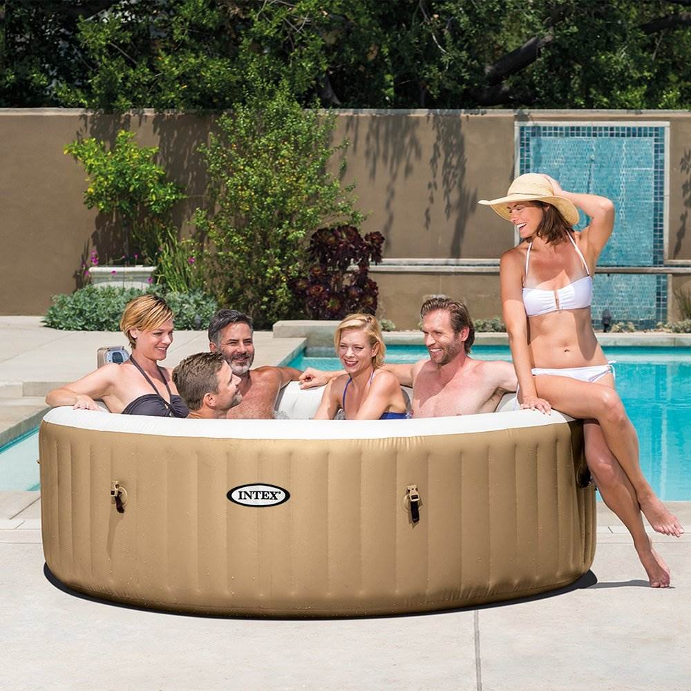Intex Pure Spa 6-Person Inflatable Portable Bubble Jet Hot Tub with Chemical Kit