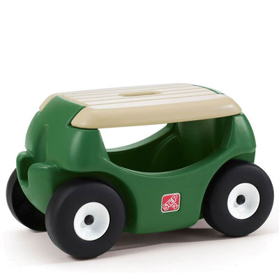 Step2 Durable Mobile Yard Storage Garden Hopper w/ Work Seat, Green (Open Box)