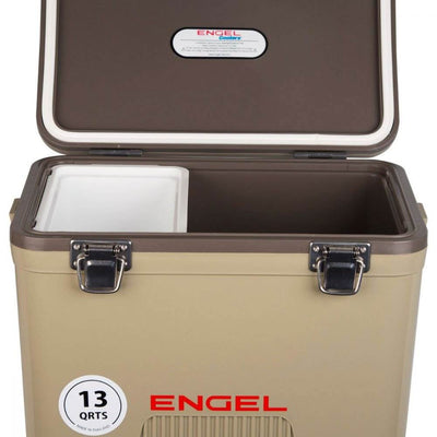 Engel 13-Quart Lightweight Dry Box Cooler w/ Shoulder Strap, Tan (Used)