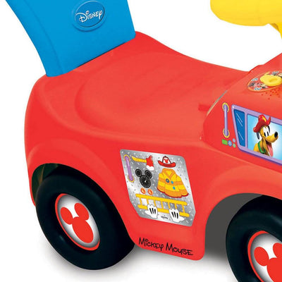 Kiddieland Light n' Sound Mickey Activity Fire Engine Kid Toy Car, Red(Open Box)