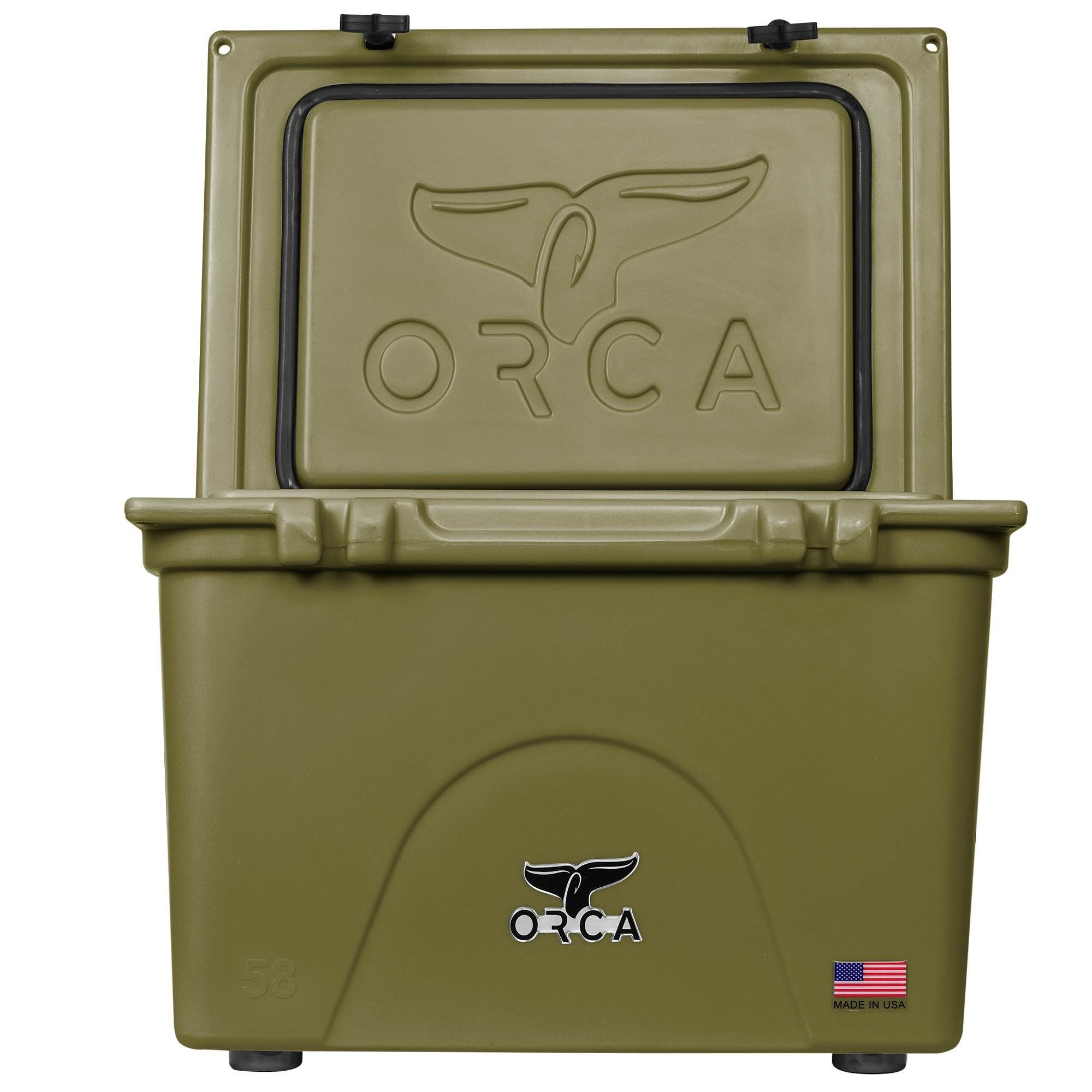 Orca 58 Quart 72 Can Roto Molded Insulated Ice Cooler, Green (Open Box)
