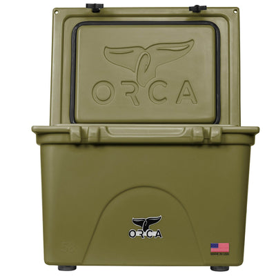 Orca 58 Quart 72 Can Roto Molded Insulated Ice Cooler, Green (Open Box)