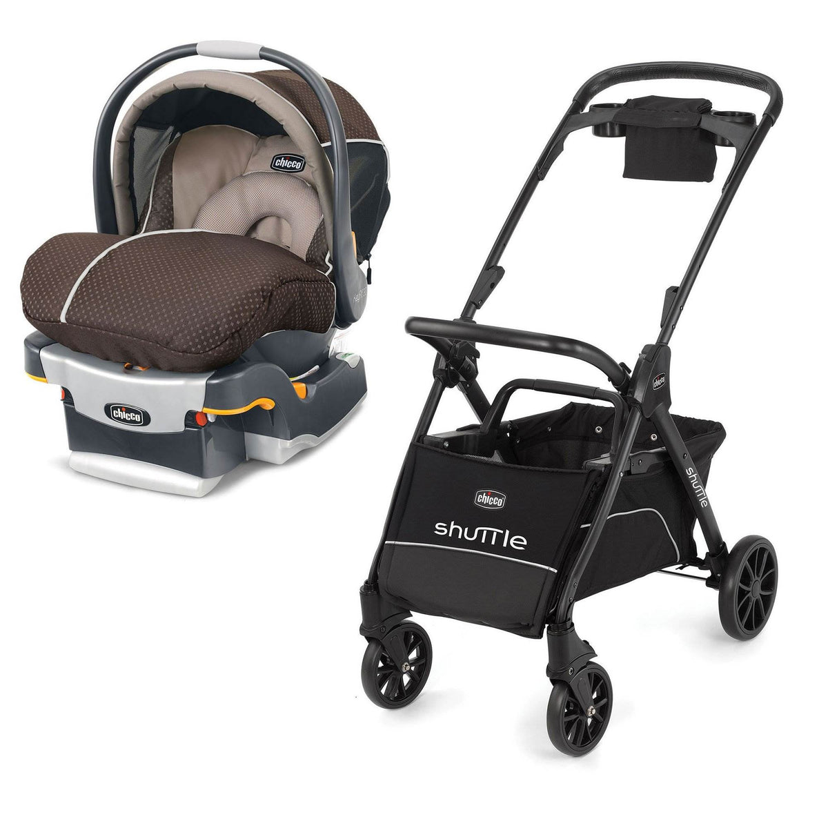 Chicco KeyFit 30 Magic Rear-Facing Car Seat and Shuttle Frame Stroller, Shale - VMInnovations