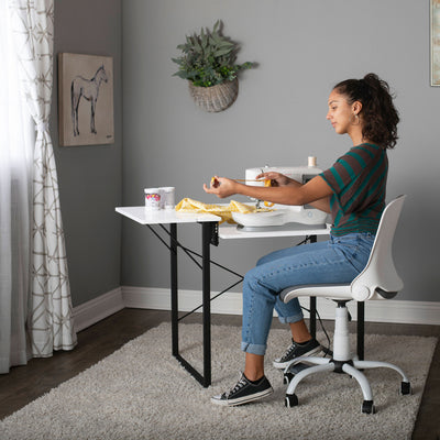 Sew Ready Dart Multipurpose Sewing Table Workstation w/ Folding Top, (Open Box)