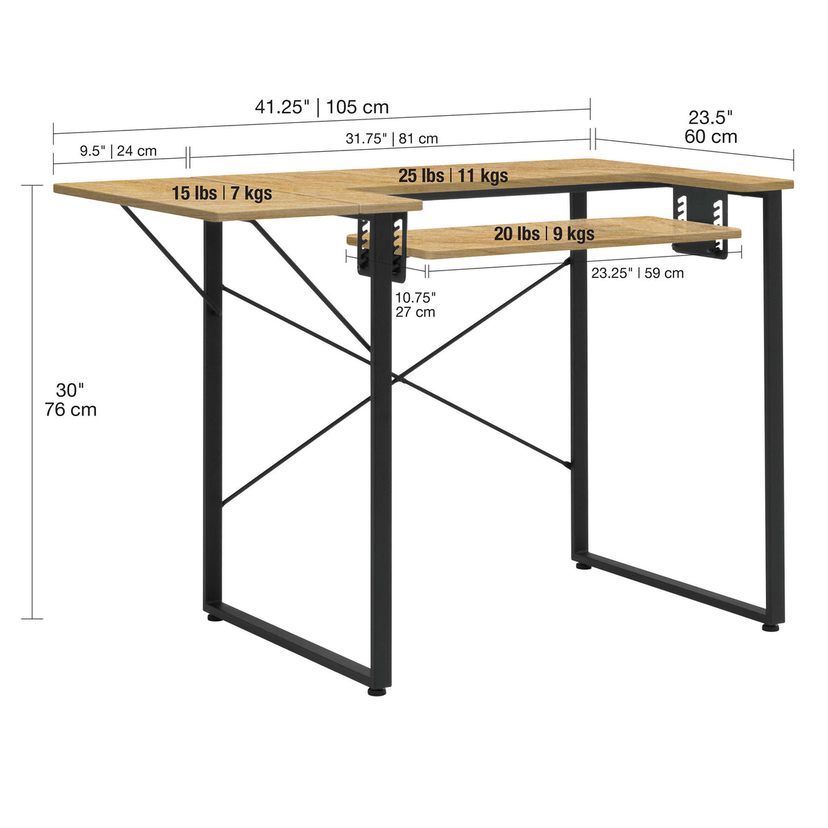 Sew Ready Dart Sewing Table Workstation w/ Folding Top, Black/Brown (Used)