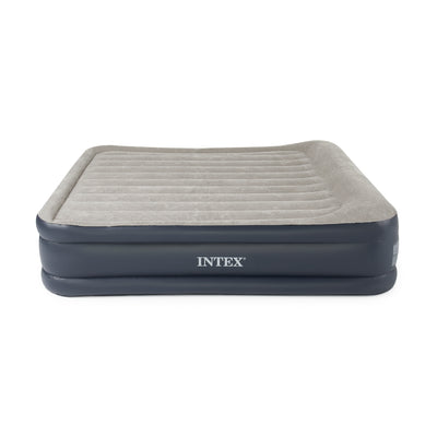 Intex Dura Beam 16.5" Deluxe Inflatable Air Mattress Bed w/ Built In Pump, King (Refurbished)