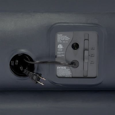 Intex Dura Beam 16.5" Deluxe Inflatable Air Mattress Bed w/ Built In Pump, King (Refurbished)