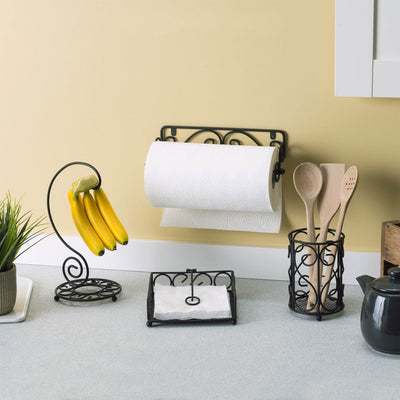 Home Basics Scroll Collection Sturdy Steel Tree Banana Holder Hook (Open Box)