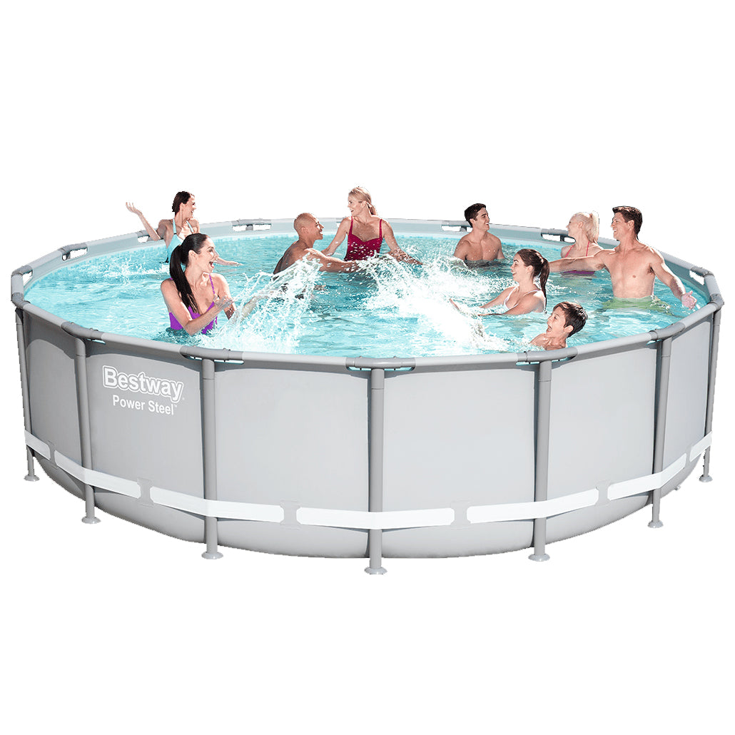 Hey! Cool Pool Flip Plop XL Floating Dispenser Pool Care w/ Bestway Steel Frame