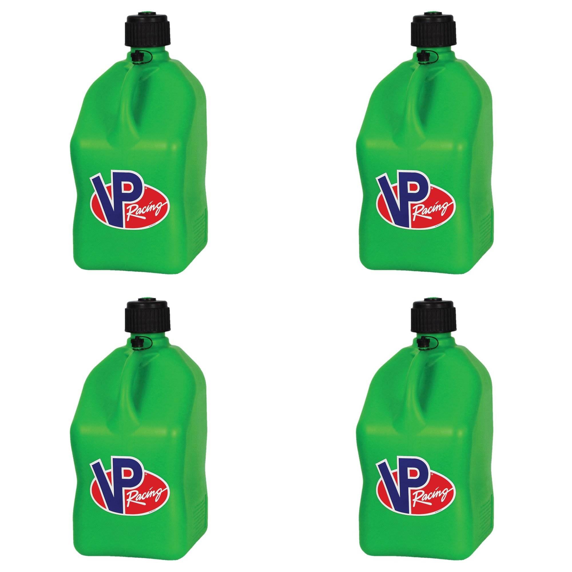 VP Racing Fuels Motorsport 5.5 Gal Square Plastic Utility Jugs, Green (4 Pack)