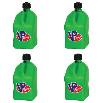 VP Racing Fuels Motorsport 5.5 Gal Square Plastic Utility Jugs, Green (4 Pack)