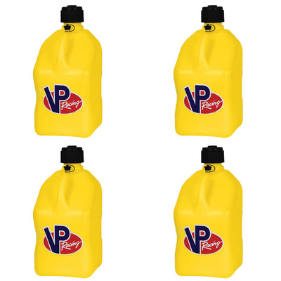 VP Racing Motorsport 5.5 Gal Square Plastic Utility Jugs, Yellow (4 Pack)
