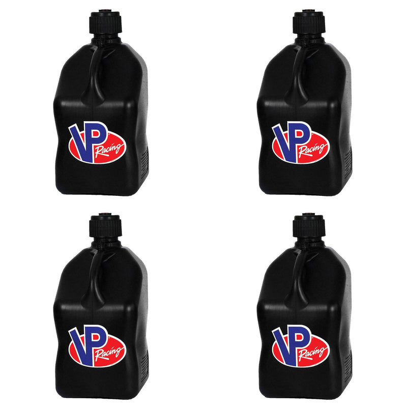 VP Racing Motorsport 5.5 Gal Square Plastic Utility Jugs, Black (4 Pack)