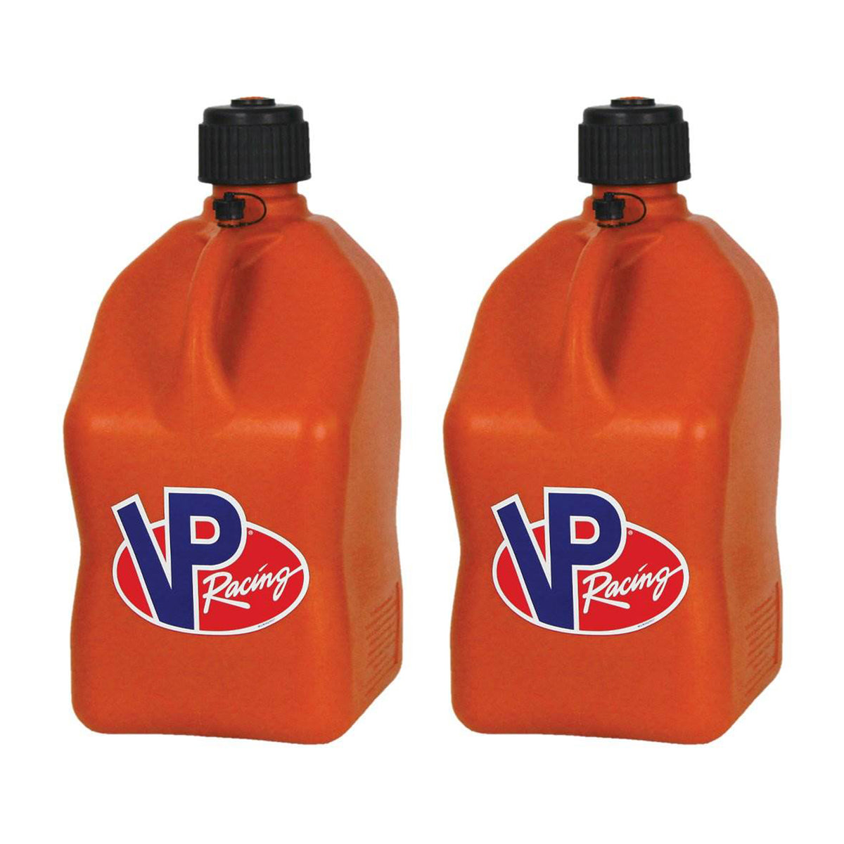 VP Racing Motorsport 5.5 Gal Square Plastic Utility Jugs, Orange (2 Pack)