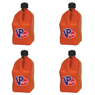 VP Racing Motorsport 5.5 Gal Square Plastic Utility Jugs, Orange (4 Pack)