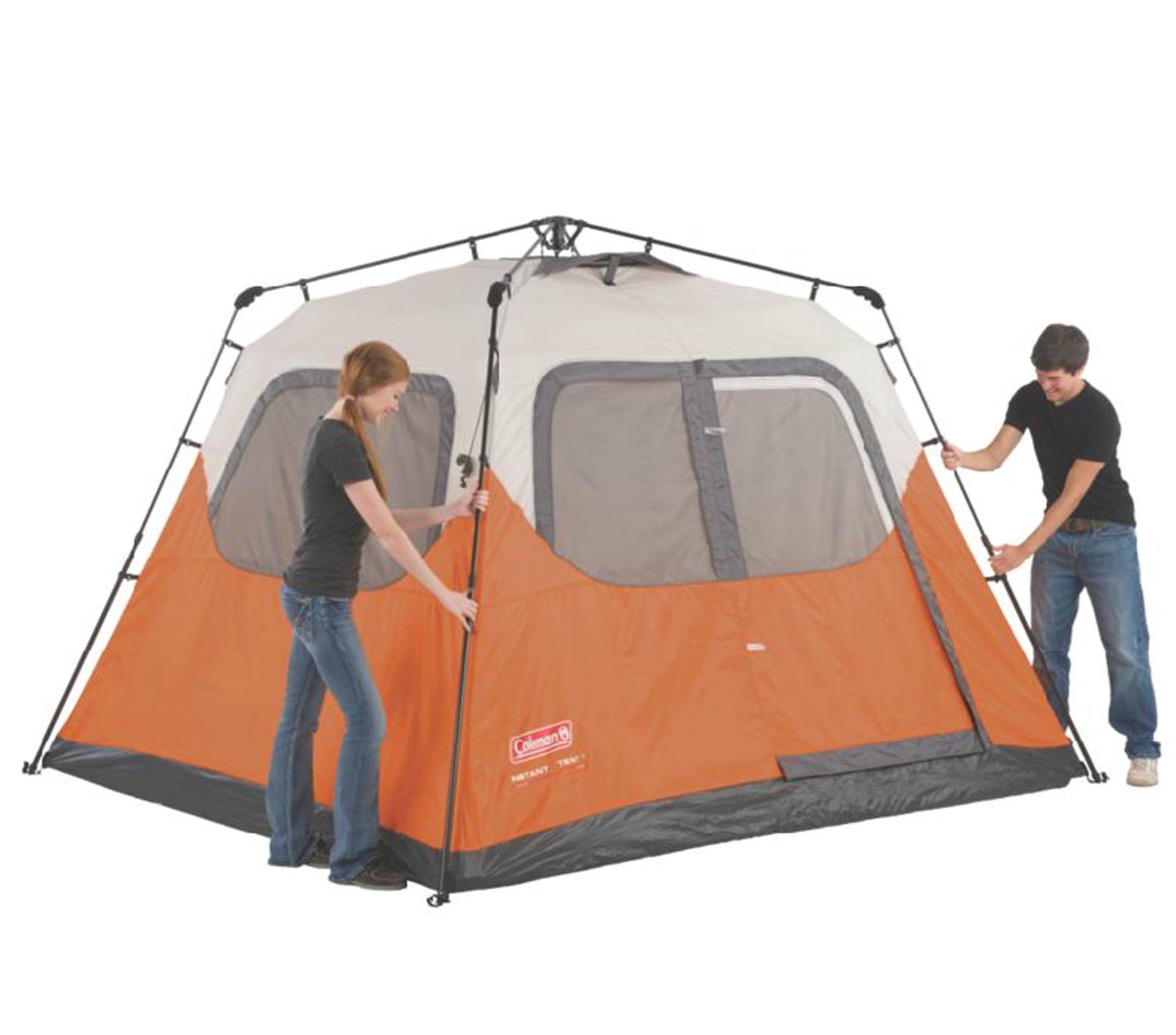 Coleman Outdoor 6 Person Camping Instant Tent and Uriah Products Wheeled Cooler