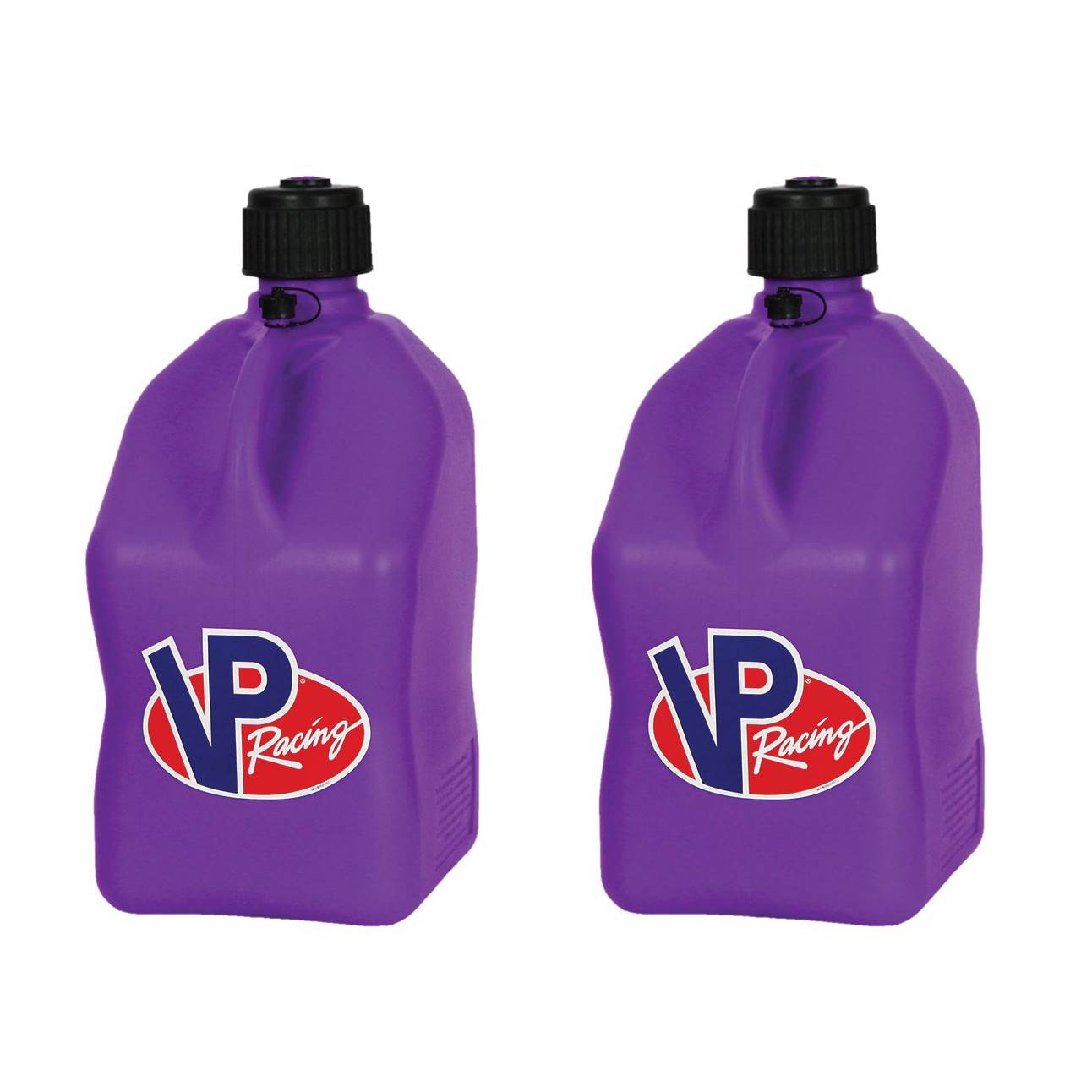 VP Racing 5.5 Gallon Utility Jugs w/ Deluxe Filler Hoses, Purple (2 Pack)