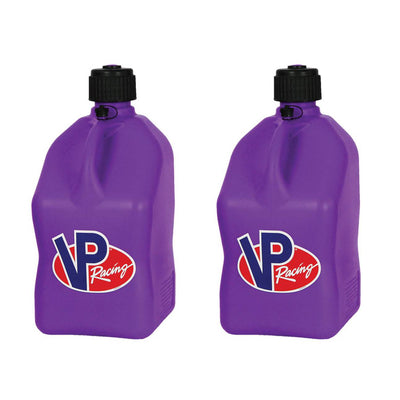 VP Racing 5.5 Gallon Utility Jugs w/ Deluxe Filler Hoses, Purple (2 Pack)