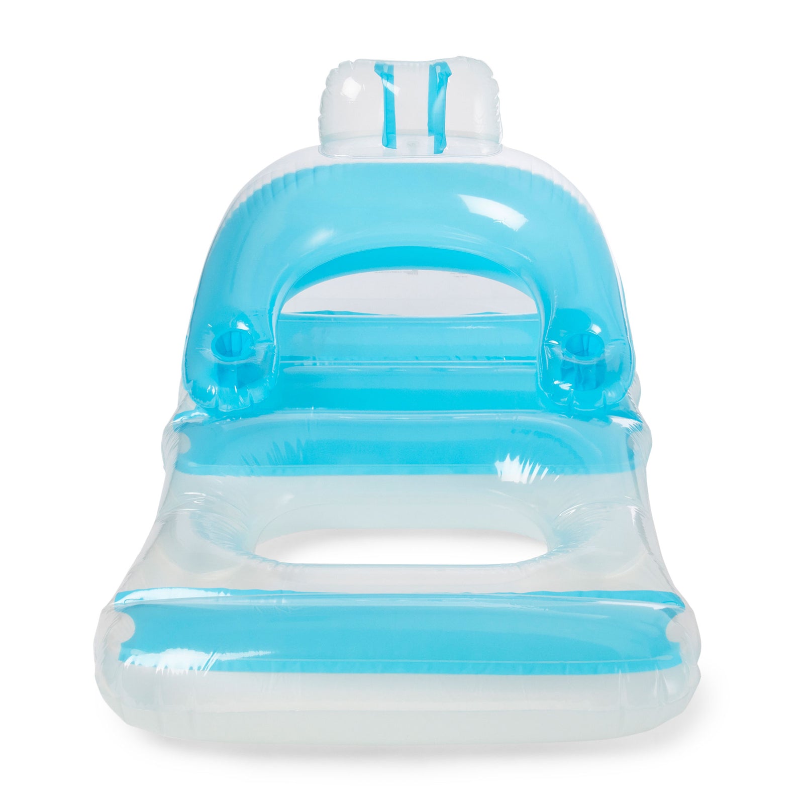 Swimline Swimming Pool Inflatable Floating Lounge Chair with Cupholders, Blue - VMInnovations
