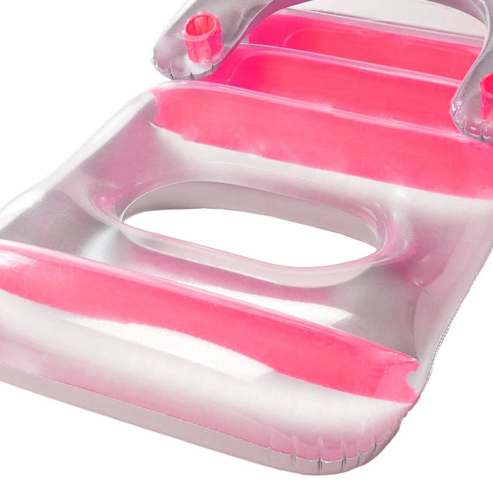 Swimline Swimming Pool Inflatable Floating Lounger Chair with Cupholders, Pink